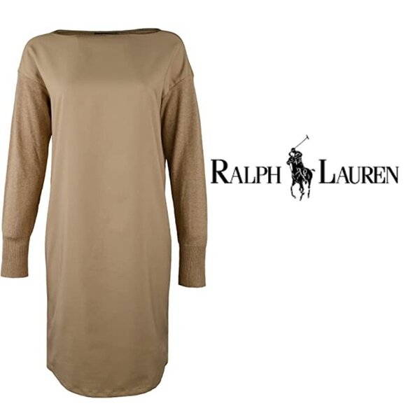 Lauren Ralph Lauren Dresses & Skirts - LAUREN RALPH LAUREN Women's Petite Farheen Twill-Front Sweater Dress